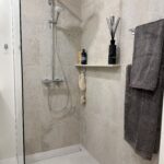 Orgita honed (300 x 300 mm) on the floor, Selgase honed (300 x 600 mm) on the walls. Installed by: Edgars Ābols, Latvia.